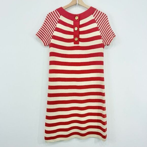 Kate Spade SELMA Red Stripe Cotton Silk Cashmere Knit Preppy Nautical Dress - Picture 9 of 16